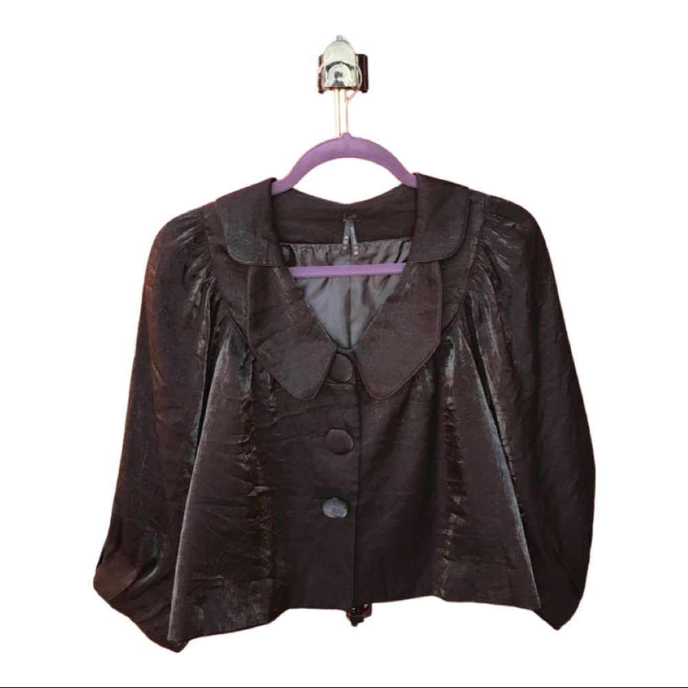 black cropped dressy jacket - Picture 2 of 9